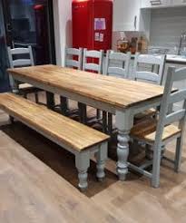 It's a rectangular table that's simple in thanks to its removable leaf, this rectangular table seats anywhere from six to 12 people comfortably. 8ft 244cm Farmhouse Table Bench 6 Chairs Configure Online Aj S Farmhouse Furniture