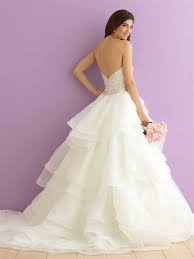Prenses Model Gelinlik 2018 Straplez Sirt Dekolteli Etekleri Kat Kat Gelin Elbisesi Allure Bridal Balo Elbisesi
