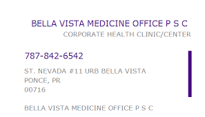 According to bella pr founder marla russo, one thing that we take pride in at bella pr, is that we … read more>> 1780800730 Npi Number Bella Vista Medicine Office P S C Ponce Pr Npi Registry Medical Coding Library Www Hipaaspace Com C 2021