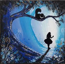 Ooak Original Rare Art Painted Alice In Wonderland Fantasy Painting Artwork The Cheshire Cat Alice Harikalar Diyarinda Harikalar Diyari Cheshire Kedisi