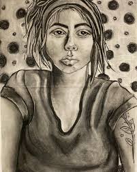 I never posted my drawing final and I feel like it deserves it☺️  #selfportrait #charcoaldrawing