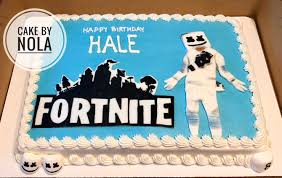 Fortnite Birthday Sheet Cake Ideas Marshmello Cake Sheet Cake Cake Kids