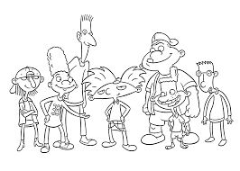 Hey Arnold And Friend Coloring Pages For Kids Printable Free Hey Arnold Hey Arnold Hey Arnold Characters Coloring Pages