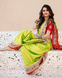 Image May Contain 1 Person Indian Bride Outfits Saree Photoshoot Indian Bridal Fashion The word nauvari means nine yards, so this unique saree draping style's name came from its length. saree photoshoot