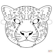 Dibujo de Máscara de Jaguar para colorear | Dibujos para colorear imprimir  gratis