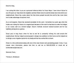 Personal Letter Of Recommendation Sample Personal Reference Letter Letter Of Recommendation Letter Templates Free