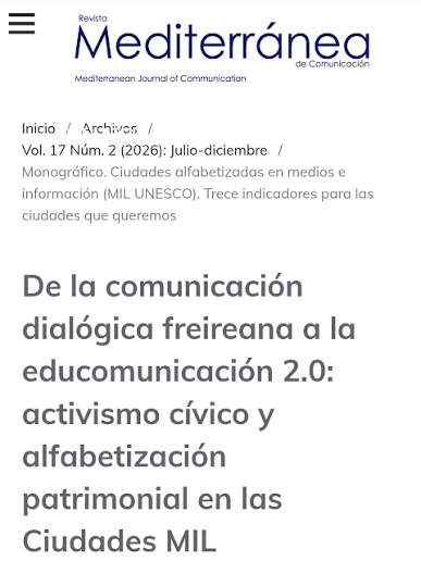 https://doi.org/10.14198/MEDCOM.32253 Nuevo artículo de Borja Aso, Silvia García Ceballos y Pilar Rivero