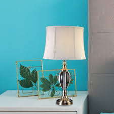 1 Bulb Crystal Night Light Antique Cream Gray Drum Bedroom Table Lamp With Round Pedestal Beautifulhalo Com