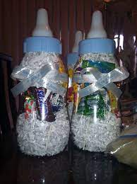 Baby Bottle Centerpieces Done By Yours Truly Baby Shower Gifts Baby Shower Gift Basket Bottle Centerpieces