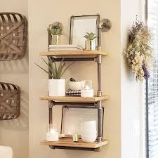 Soto shelf mounts directly to the desk to offer elevated storage for personal worktools and additional space on the desktop. Juneau Farmhouse Industrial 3 Tier 18 24 30 Wide Etagere Overstock 17741232