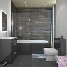 The bathroom is often considered a nook to relax. Patello Grey L Shape Shower Bath Suite Buy Online At Bathroom City Stylish Bathroom Bathroom Interior Design Small Bathroom Makeover