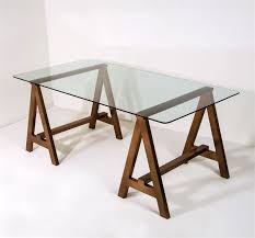 Interlude Valeria Sawhorse Desk Modern Furniture Metal Table Legs Sawhorse Desk