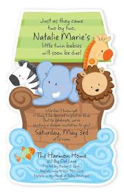 Noah S Ark Baby Shower Diecut Invitation Noahs Ark Baby Shower Noahs Ark Baby Shower Invitations Twins Baby Shower