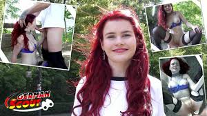 GERMAN SCOUT - Redhead Football Fan Mia May Pickup for Public Anal Fuck at  Public Viewing