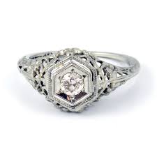 Vintage Wedding Rings 1920 18k Antique Art Deco 1920s Diamond Filigree By Art Deco Engagement Ring Art Deco Engagement Ring Gatsby Vintage Wedding Rings 1920