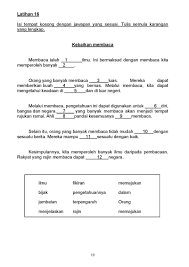 Subjek bahasa melayu mempunyai dua kertas iaitu kertas pemahaman dan kertas penulisan. Latihan Bahasa Melayu Darjah 6