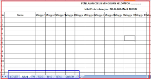 Menyusun portofolio dalam bentuk digital 5. Format Evaluasi Ceklist Mingguan Paud Tahun Pelajaran 2018 2019
