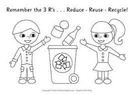Children can color in the picture then trace the letters. Recycling Colouring Pages