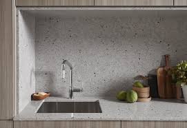 Solid surface is a good material for bathroom and kitchen counters due to this non porous quality. Wilsonart Quartz In Karekare Countertops Quartz Countertops Terrazzo Counter