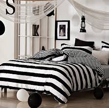 Black And White Striped Sheet Set Queen Benbu High End Fashion Bedding Zebra Black And White Striped Cotton Boys And Girls Bedroom Set Four Pie Black And White Bedspreads White Bedspreads Bed Styling