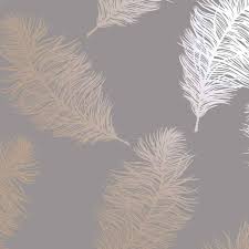 Your golden peacock feather stock images are ready. Holden Decor Fawning Feather Grey Rose Gold Wallpaper Wilko
