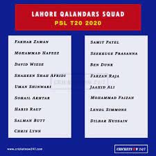 Here you can read about the psl season six complete teams/squads and also the complete detail of the pakistan super league 2021 draft. 2020 Pakistan Super League Teams Squads Points Table Schedule Results Past Winners Cricket Now 24 7