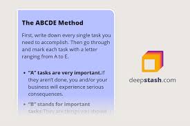 Choose from 500 different sets of flashcards about abcde on quizlet. The Abcde Method Deepstash