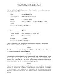 Seperti yang telah kami jelaskan di awal bahwa surat ini dibuat agar dijadikan sebagai bukti bahwa. Surat Perjanjian Kerja Sama Kelapa Sawit 2012 Docx