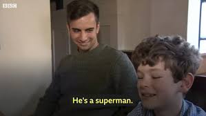 Touching moment boy meets his 'superman' bone marrow doner