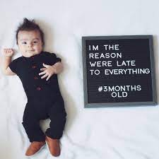 Baby Monthly Letterboard Picture 3 Months Old Funny Baby Pictures Baby Milestone Photos Baby Milestones Pictures