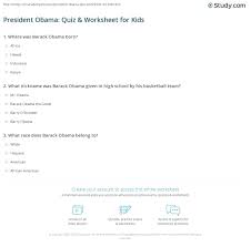 The former president still sees his role as uniting the party after voters pick a nominee. President Obama Quiz Worksheet For Kids Study Com