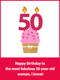 Free Happy Birthday Pictures For Women Happy 50th Birthday Cupcake Card Birthday Greeting Cards By Davia Happy 50th Birthday Happy 50th Birthday Wishes 50th Birthday Cupcakes
