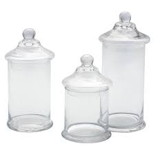Decorative Glass Jar Set Of 3 Diamond Star Clear Decorative Glass Jars Glass Apothecary Jars Glass Jars