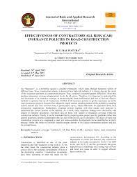 But it denies settling your claim as you are not the one with whom they entered into a contract. Pdf Effectiveness Of Contractors All Risk Car Insurance Policies In Road Construction Projects