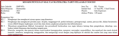 Maybe you would like to learn more about one of these? Kisi Kisi Soal Pas Uas Matematika Kelas 8 K13 Tahun 2018 2019 Rpp Soal Buku Administrasi