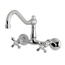 This holiday season, start with lowe's for your gifting needs. Kingston Brass Vintage Chrome 2 Handle Wall Mount High Arc Handle Kitchen Faucet Lowes Com Wall Mount Kitchen Faucet Kingston Brass Faucet