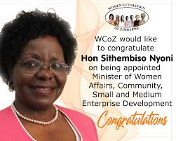 Congratulations Hon. Sithembiso Nyoni #we4l #womenzw Sally Ncube Ronika  Mumbire Lydia Madyirapanze Women in Politics: Support Unit
