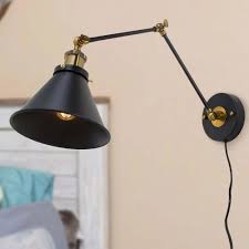 Soporte blackened brass wall sconce options. Merida Black Plug In Wall Lamp Adjustable Wall Sconce By Havenside Home L19 7 W7 5 H9 1 On Sale Overstock 28582946