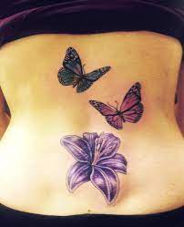 28 Awesome Butterfly Tattoos With Flowers Spiritustattoo Com Back Tattoo Women Flower Tattoo Back Back Tattoos