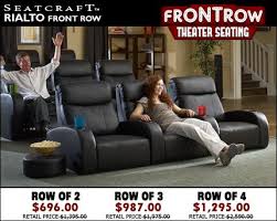 Seatcraft Rialto Front Row Top Grain Leather 5000 Black Or Brown Theater Seating Small Home Theaters Black Living Room Decor
