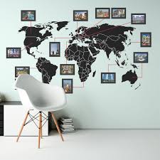 Mapa mundo mdf branco | cortiça pode. Adesivo De Parede Mapa Mundi Com Molduras Em Ps 2mm Dekalque