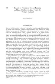 Pdf Education Feminism Gender Equality And School Reform In Late Twentieth Century England