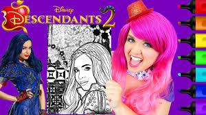 Mal evie audrey carlos maleficent they are suitable for both boys and girls of all ages. Coloring Evie Descendants 2 Disney Coloring Page Prismacolor Markers Kimmi The Clown Youtube