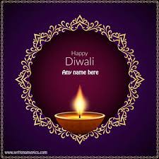 Create online wish you happy diwali and new year wishes greeting card image with your name. Write Name On Happy Diwali Wishes Greeting Card