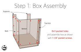 Determining the installation order of the cabinets depends on the plan. 30in Base Cabinet Carcass Frameless Rogue Engineer