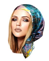 Silky Satin Head Wear Headscarf: Jungle Floral Print, Non-slip Adjustable  Bandana