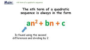 Indeed, if we replace n by (for example) 1 and 2 we'll find the first and second terms of the sequence, that's: Quadratic Sequences L O Ppt Download
