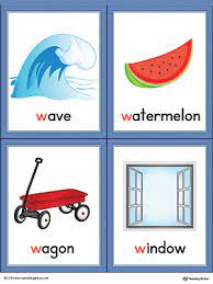 It's a filthy little word. Letter W Words And Pictures Printable Cards Wave Watermelon Wagon Window Color Myteachingstation Com