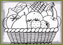 Frutas Para Colorear Canasta De Frutas Dibujo Canasta De Frutas