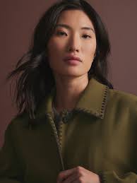 Olive Green Embroidered Stitch Jacket